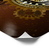 スチームパンクさびた背景(ターコイズレンズ付) ポスター (コーナー)