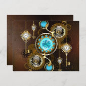 スチームパンクさびた背景(ターコイズレンズ付) ポストカード (正面/裏面)