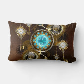 スチームパンクさびた背景(ターコイズレンズ付) ランバークッション (裏面)