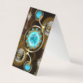 スチームパンクさびた背景(ターコイズレンズ付) 名刺 (正面)