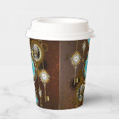 スチームパンクさびた背景(ターコイズレンズ付) 紙コップ (右)