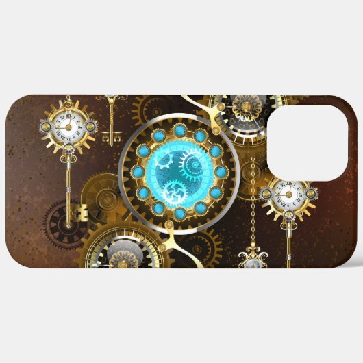 スチームパンクさびた背景(ターコイズレンズ付) Case-Mate iPhoneケース (裏面 / 右)