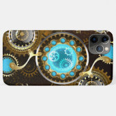 スチームパンクさびた背景(ターコイズレンズ付) Case-Mate iPhoneケース (裏面(横))