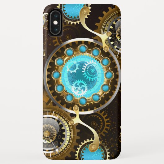 スチームパンクさびた背景(ターコイズレンズ付) Case-Mate iPhoneケース (裏面)