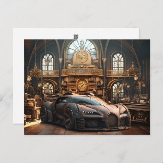 スチームパンクすごいカーのスピードスターのポストカード ポストカード (正面/裏面)