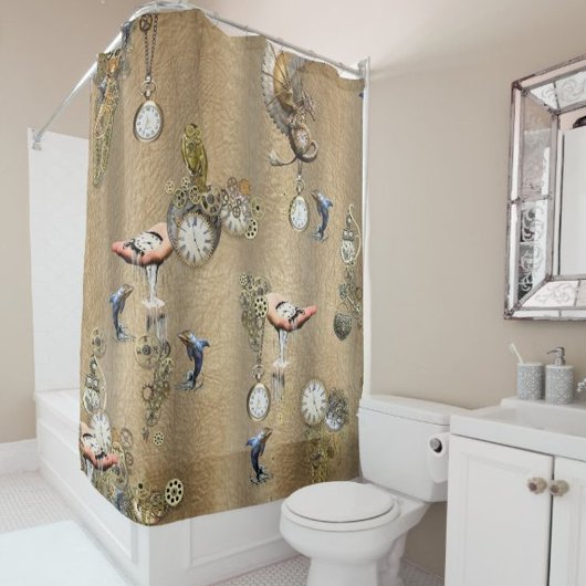 スチームパンクとゴールドのレザー一体型のウェディング招待状 オールインワン招待状