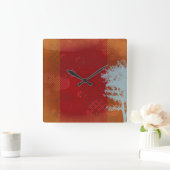 スチームパンクと抽象芸術ツリー正方形ウォールクロック スクエア壁時計 (ホーム)