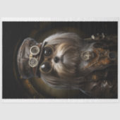 スチームパンクなシーズー犬の可愛い絵画 D4R デコパージュ 薄葉紙 (正面)