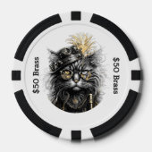  スチームパンクなネコが真鍮のFUNと博打をする  ポーカーチップ (正面)