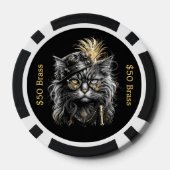 スチームパンクなネコが真鍮のFUNと博打をする ポーカーチップ (裏面)