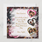 スチームパンクなバラのバレンタインデーフォトテンプレート カード (裏面)