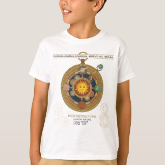 スチームパンクなビンテージ太陽系コンパス Tシャツ