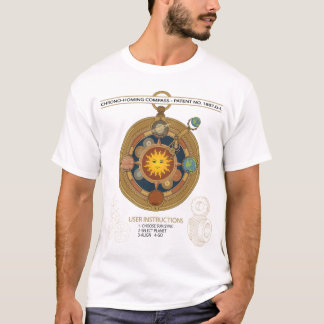 スチームパンクなビンテージ太陽系コンパス Tシャツ