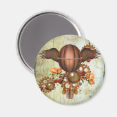 スチームパンクな熱気球 マグネット (正面/裏面)