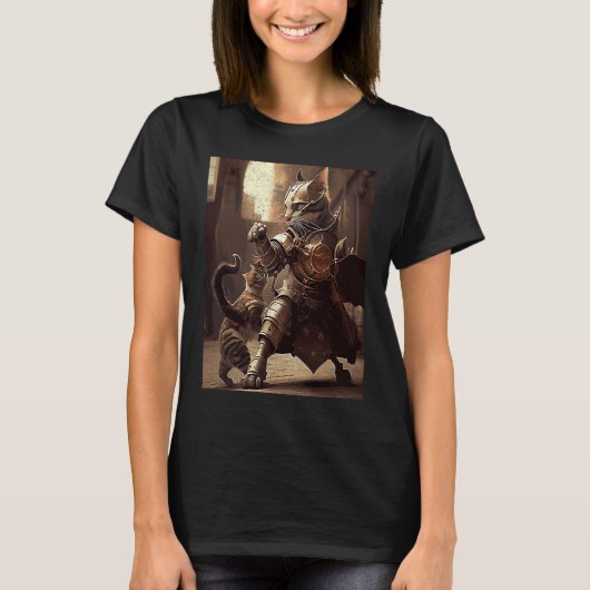 スチームパンクな猫の戦い Tシャツ (正面)