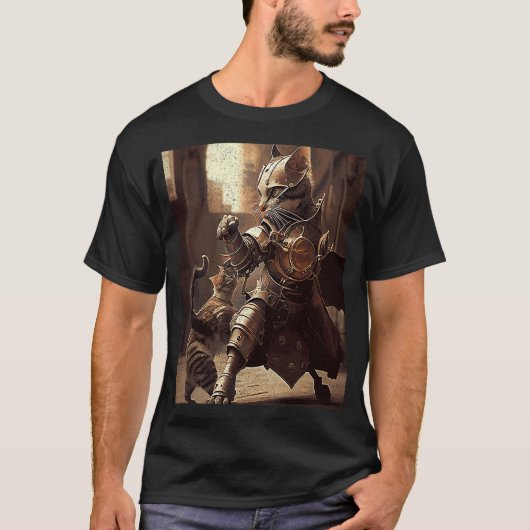 スチームパンクな猫の戦い Tシャツ (正面)