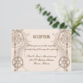 スチームパンクのウェディングレセプション 招待状 (スタンド正面)