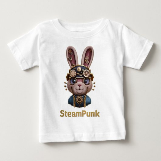 スチームパンクのウサギ ベビーTシャツ (正面)