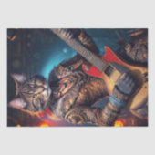 スチームパンクのギター猫 - デコパージュ 薄葉紙 (正面)