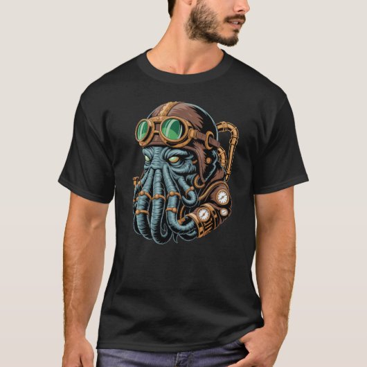 スチームパンクのクトゥルフモンスター Tシャツ (正面)