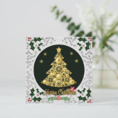 スチームパンクのクリスマスツリーのクリスマスグリーティングカード シーズンカード (スタンド正面)