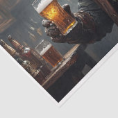 スチームパンクのサイの鎧姿、パブでビールを飲む - 薄葉紙 (詳細)