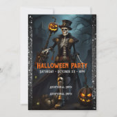 スチームパンクのスケルトン 招待状 (正面)