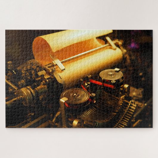 スチームパンクのタイプライターパズル ジグソーパズル (横)