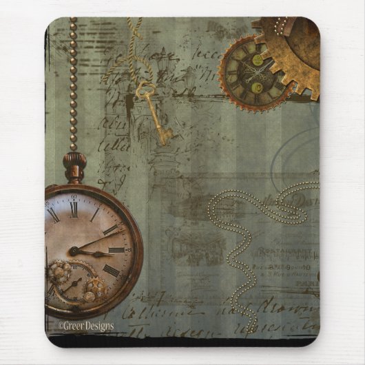 スチームパンクのタイムマシン マウスパッド (正面)