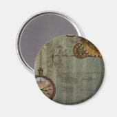 スチームパンクのタイムマシン マグネット (正面/裏面)