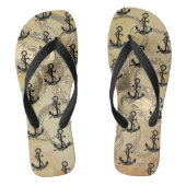 スチームパンクのタコとアンカー ビーチサンダル (フットベッド)