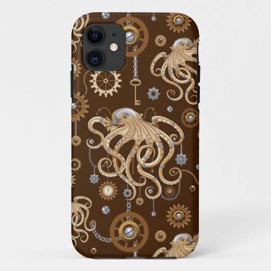 スチームパンクのタコ レトロメカニカルファンタジー Case-Mate iPhoneケース (裏面)