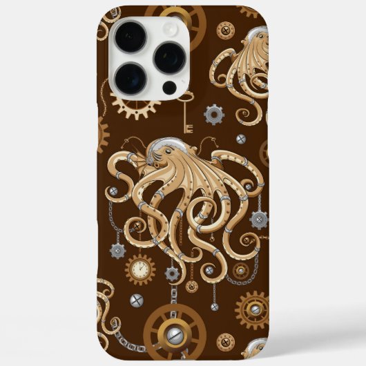 スチームパンクのタコ レトロメカニカルファンタジー Case-Mate iPhoneケース (裏面)