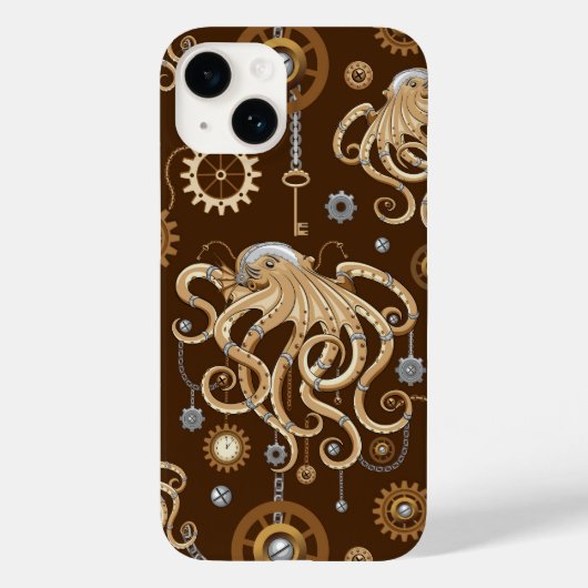 スチームパンクのタコ レトロメカニカルファンタジー Case-Mate iPhoneケース (裏面)