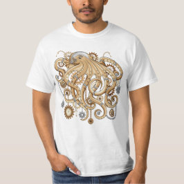 スチームパンクのタコ レトロメカニカルファンタジー Tシャツ