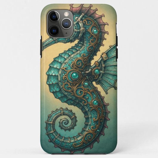 スチームパンクのタツノオトシゴ Case-Mate iPhoneケース (裏面)