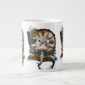 スチームパンクのドラゴンストーリーブック ジャンボコーヒーマグカップ (正面)