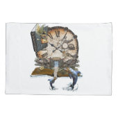 スチームパンクのドラゴンストーリーブック 枕カバー (裏面)