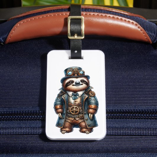 スチームパンクのナマケモノの荷物タグ(カスタム可) ラゲッジタグ (正面インサイチュ2)