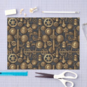 スチームパンクのネジとギアのパターン 薄葉紙 (クラフト)