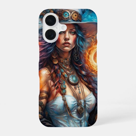スチームパンクのヴードゥーの女王 1 iPhone 16ケース (裏面)
