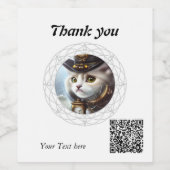 スチームパンクの子猫 ワインラベル (シングルラベル)