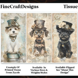 スチームパンクの小さなかわいい犬の肖像画 DK9L デコパージュ 薄葉紙