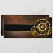 スチームパンクの時計とアンティークの歯車 シーズンカード (正面/裏面)