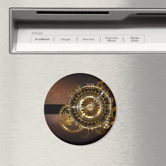 スチームパンクの時計とアンティークの歯車 マグネット (インサイチュ (食洗機))