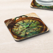 スチームパンクの時計 コースター (左側)