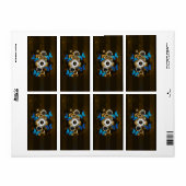 スチームパンクの歯車と青い蝶 ラベル (フルシート)