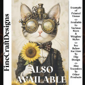 スチームパンクの猫とひまわり AL1F デコパージュ 薄葉紙