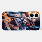 スチームパンクの猫 ギターを弾く トップハットとゴーグル Case-Mate iPhoneケース (裏面 (横))