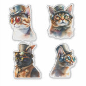 スチームパンクの猫 シール (正面)